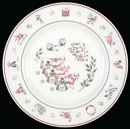 Twelve Days of Christmas Salad Plate