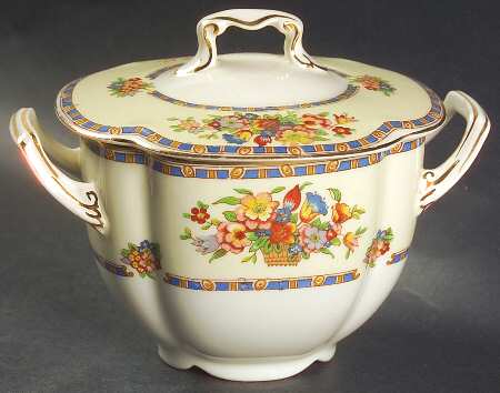 Victoria (Floral Basket) Sugar Bowl & Lid
