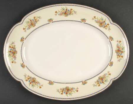 Victoria (Floral Basket) 16" Oval Serving Platter