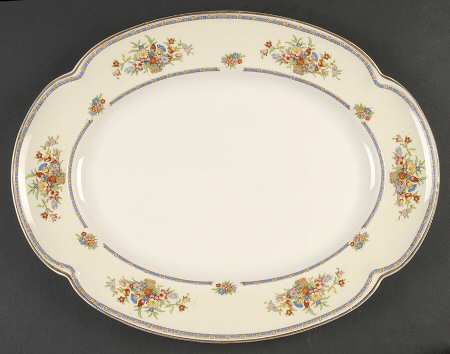 Victoria (Floral Basket) 14" Oval Serving Platter