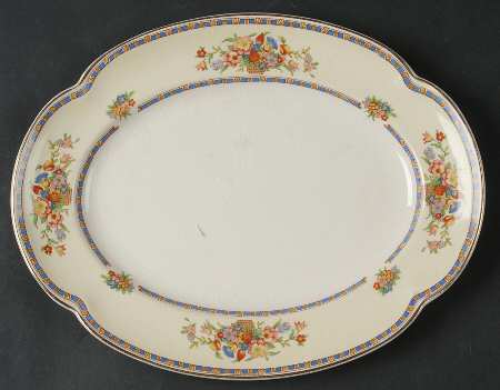 Victoria (Floral Basket) 10" Oval Serving Platter