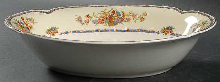 Victoria (Floral Basket) 9" Oval Vegetable Bowl
