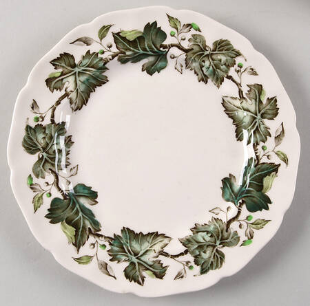 Vintage Cream (Green Ivy & Berries) Salad Plate