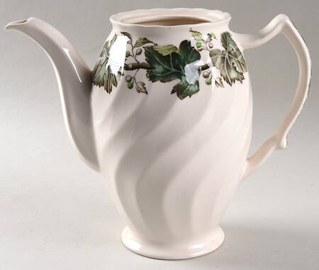 Vintage Cream (Green Ivy & Berries) Coffee Pot No Lid