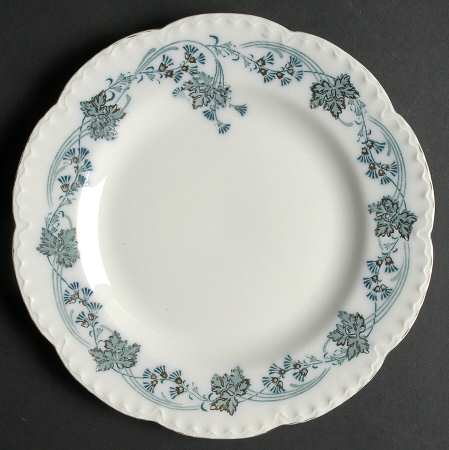 Vintage White (Blue Green Leaves, Gold Trim) by Johnson Brothers
