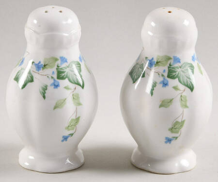 Vintage (Newer, Green Ivy, Blue Flowers) Salt & Pepper Set