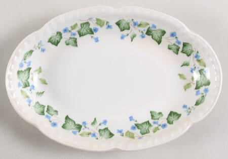 Vintage (Newer, Green Ivy, Blue Flowers) Underplate for Gravy Boat