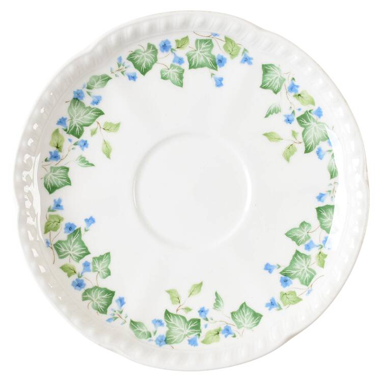 Vintage (Newer, Green Ivy, Blue Flowers) Saucer for Oversized Cup