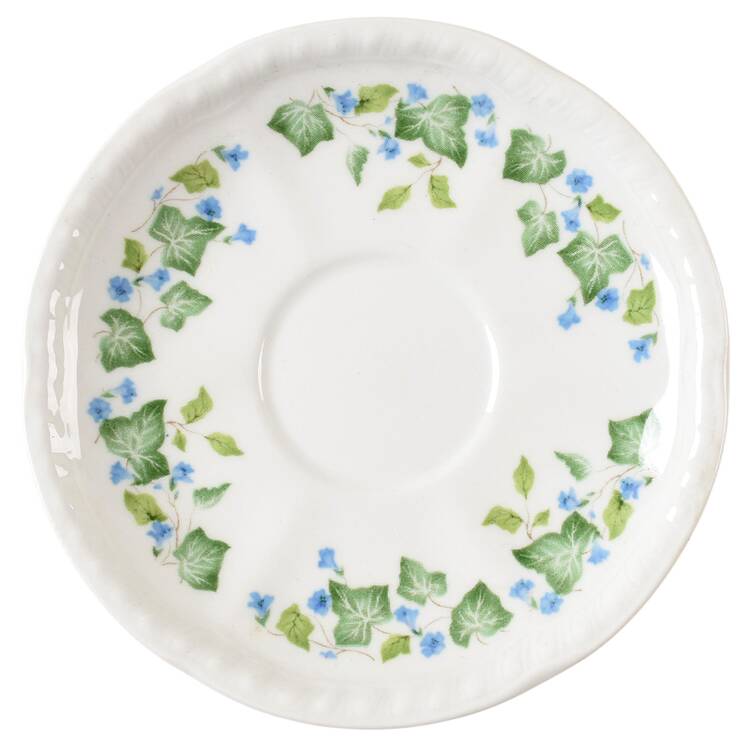 Vintage (Newer, Green Ivy, Blue Flowers) Saucer for Demitasse Cup