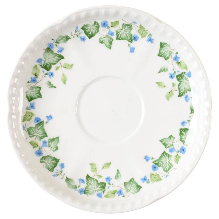 Vintage (Newer, Green Ivy, Blue Flowers) Saucer for Cream Soup Bowl