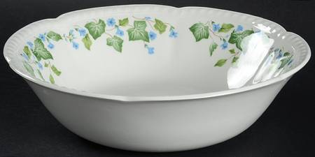 Vintage (Newer, Green Ivy, Blue Flowers) 9" Round Vegetable Bowl