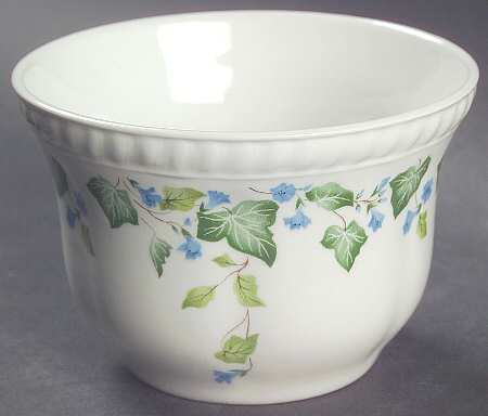 Vintage (Newer, Green Ivy, Blue Flowers) Open Sugar Bowl