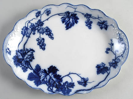 Warwick (Flow Blue) 14" Oval Serving Platter