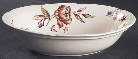 Warwick Brown Multicolor 8" Oval Vegetable Bowl