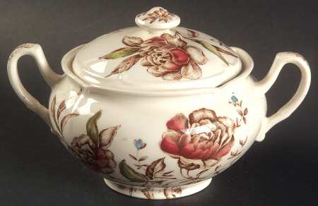 Warwick Brown Multicolor Sugar Bowl & Lid