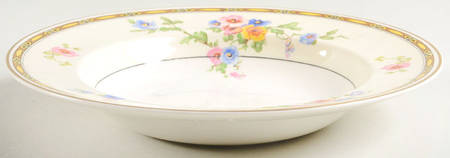 Watteau (Yellow Ovals Border) Rim Soup Bowl