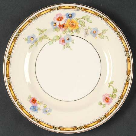 Watteau (Yellow Ovals Border) Bread & Butter Plate