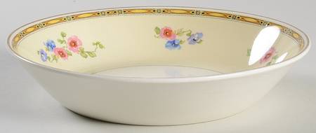 Watteau (Yellow Ovals Border) Coupe Soup Bowl