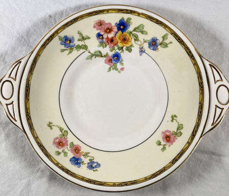 Watteau (Tan Scrolls & Dots Border) Underplate for Gravy Boat