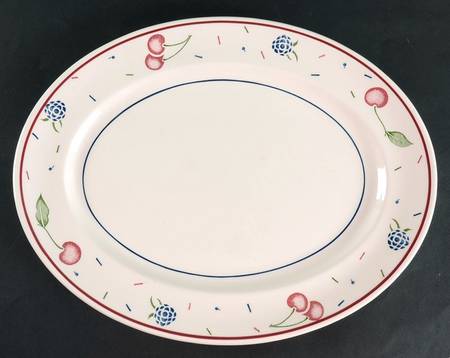 Wild Cherries 12" Oval Serving Platter