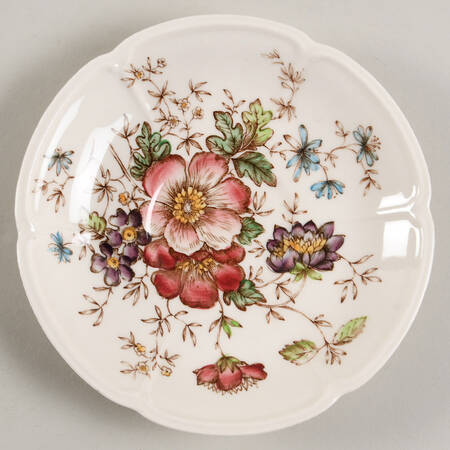 Windsor Flowers Brown Multicolor Saucer