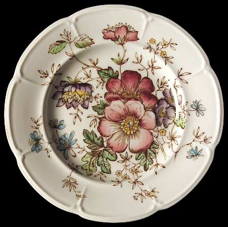 Windsor Flowers Brown Multicolor Bread & Butter Plate