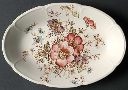 Windsor Flowers Brown Multicolor Relish/Gravy Underplate