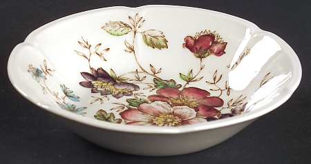 Windsor Flowers Brown Multicolor Fruit/Dessert (Sauce) Bowl