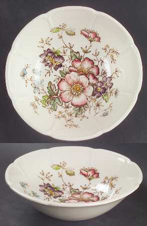 Windsor Flowers Brown Multicolor Coupe Cereal Bowl