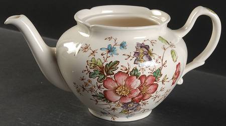 Windsor Flowers Brown Multicolor Teapot No Lid