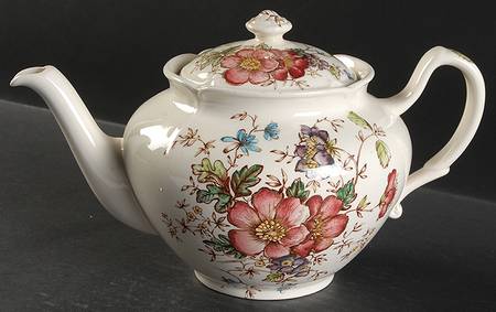 Windsor Flowers Brown Multicolor Teapot & Lid