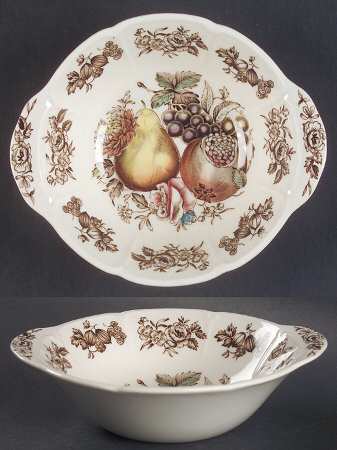 Windsor Fruit (Georgian, Ribbed Border) Lugged Cereal Bowl by Johnson Brothers