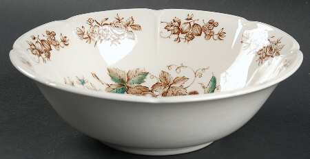 Windsor Fruit (Georgian, Ribbed Border) 8" Round Vegetable Bowl