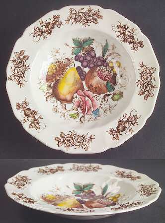 Windsor Fruit (Georgian, Ribbed Border) Rim Soup Bowl