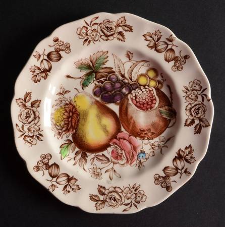 Windsor Fruit (Old Chelsea, Swirl Border) Bread & Butter Plate
