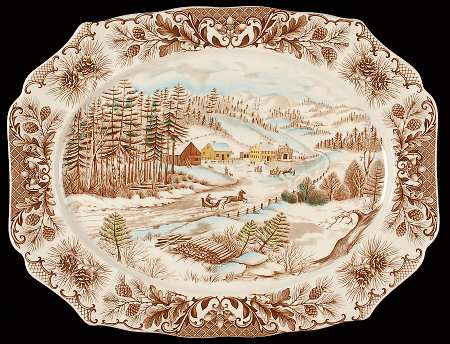 Winter Holiday 20" Oval Serving Platter
