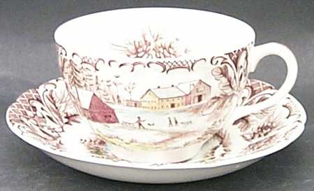 Winter Holiday Flat Cup & Saucer Set