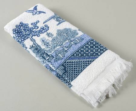 Willow Blue (Made in England, Earthenware, Newer) Cloth Hand Towel