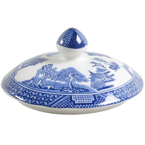 Willow Blue (Made in England, Earthenware, Newer) Lid for Sugar Bowl