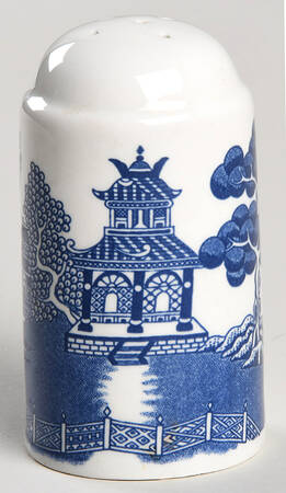 Willow Blue (Made in England, Earthenware, Newer) Pepper Shaker