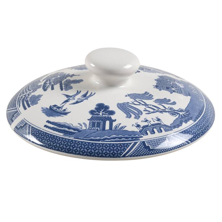 Willow Blue (Made in England, Earthenware, Newer) Lid for 2 Qt Round Covered Casserole