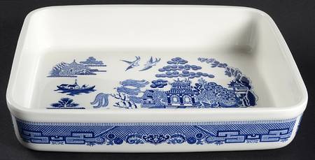 Willow Blue (Made in England, Earthenware, Newer) 13" Lasagna