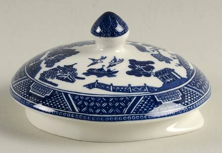 Willow Blue (Made in England, Earthenware, Newer) Lid for Teapot
