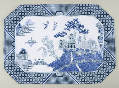 Willow Blue (Made in England, Earthenware, Newer) Cloth Placemat