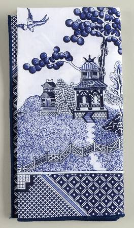 Willow Blue (Made in England, Earthenware, Newer) Cloth Napkin