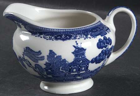Willow Blue (Made in England, Earthenware, Newer) Mini Creamer