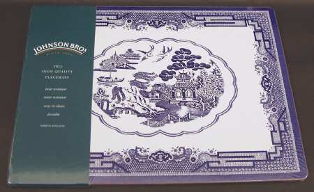 Willow Blue (Made in England, Earthenware, Newer) (Set of 2) Placemat Set