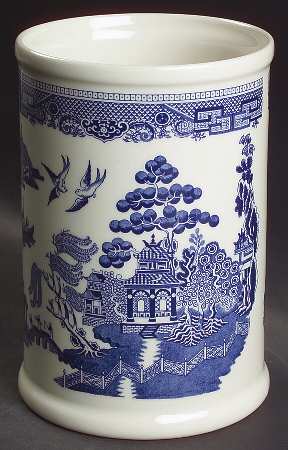 Willow Blue (Made in England, Earthenware, Newer) Utensil Holder