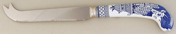 Willow Blue (Made in England, Earthenware, Newer) Cheese Knife with Stainless Blade