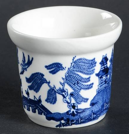 Willow Blue (Made in England, Earthenware, Newer) Single Egg Cup